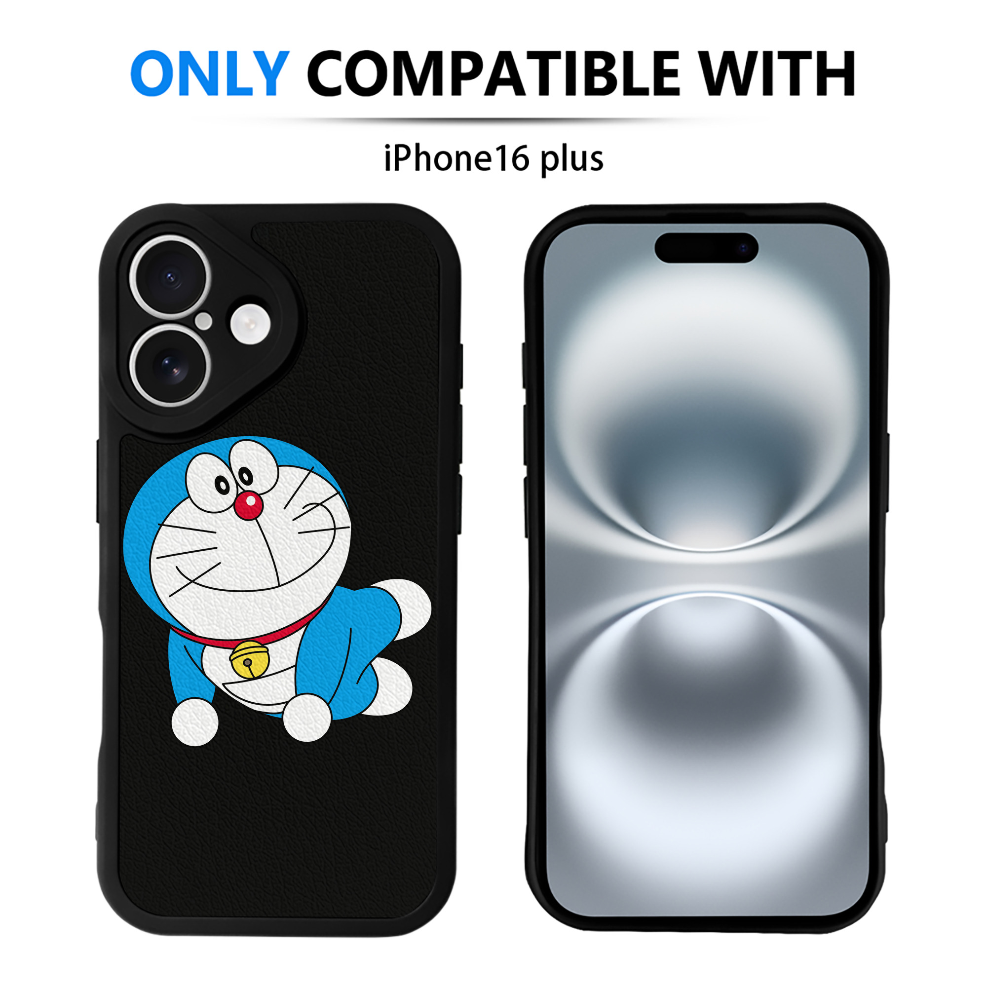 （画像用） ドラえもん Doraemon 【iPhone 16シリーズ対応】シリコンスマホケース（レザー調） 材質：シリコン